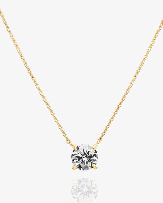 PAVOI 14K Gold Plated Solitaire Necklace - Yellow Gold