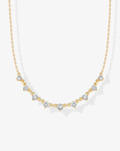 PAVOI 14K Plated Link CZ Necklace- Yellow Gold
