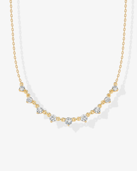 PAVOI 14K Plated Link CZ Necklace- Yellow Gold