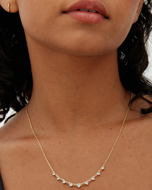 PAVOI 14K Plated Link CZ Necklace- Yellow Gold