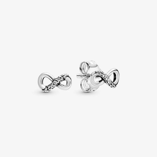 Pandora Sparkling Infinity Stud Earrings- Sterling Silver