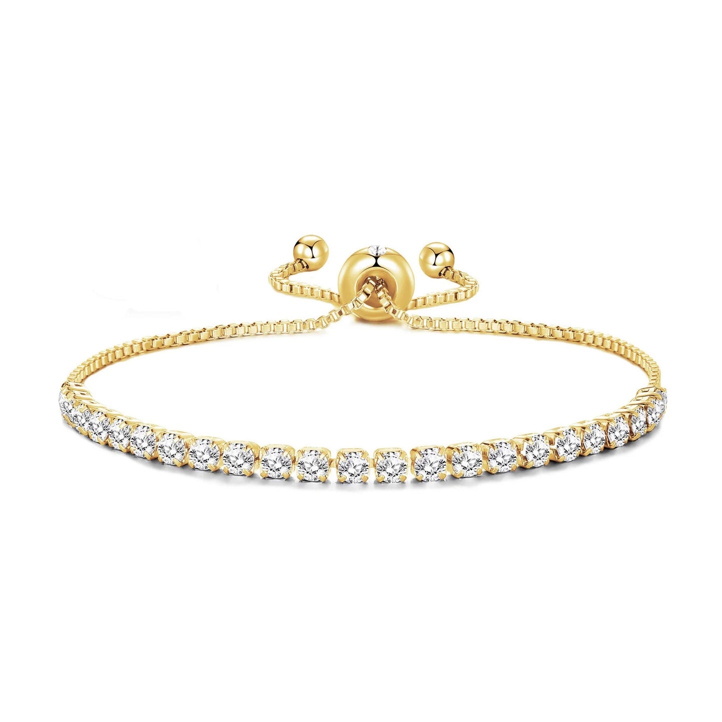 Philip Jones Gold Plated Solitaire Friendship Bracelet