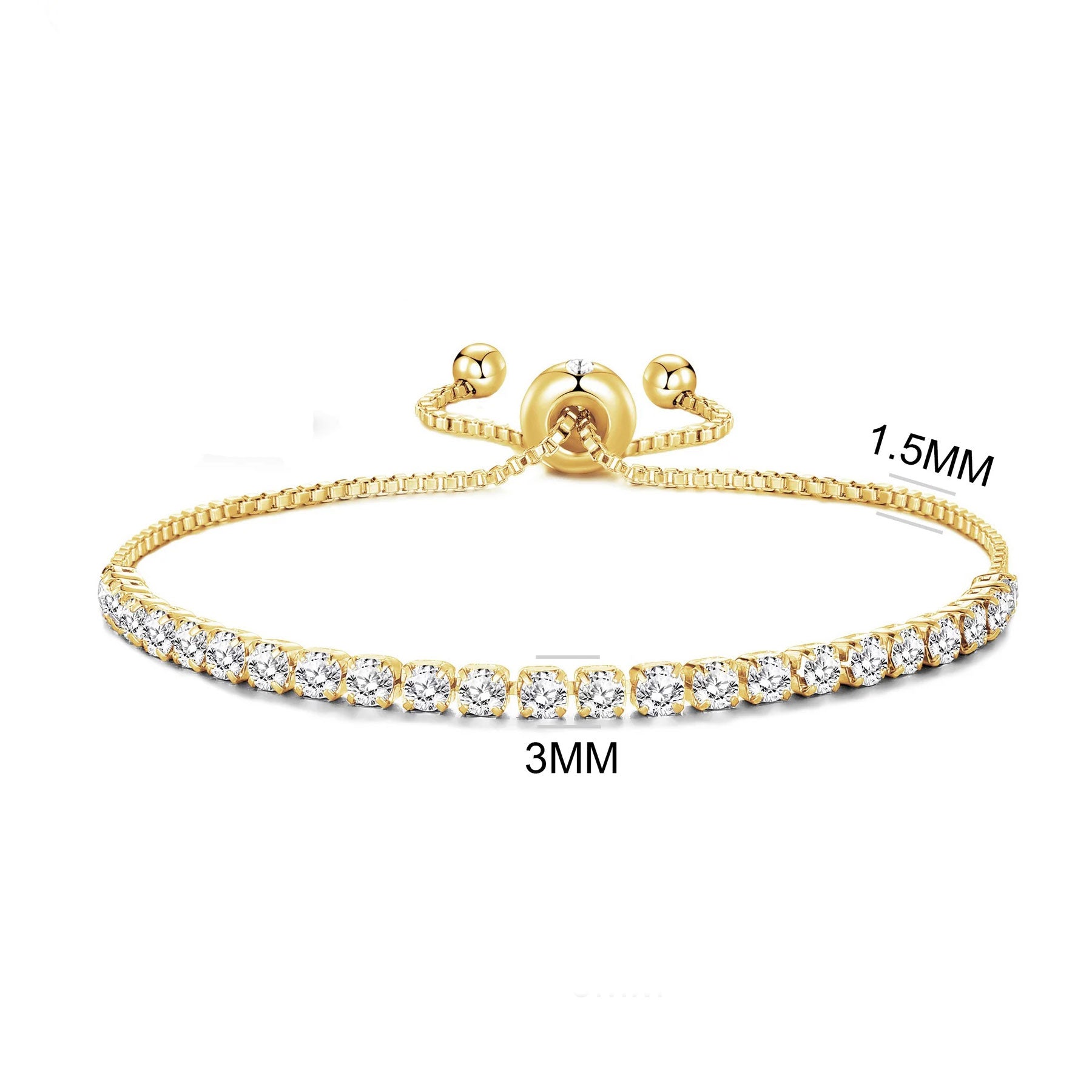 Philip Jones Gold Plated Solitaire Friendship Bracelet