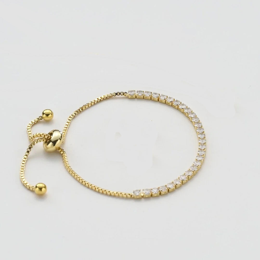 Philip Jones Gold Plated Solitaire Friendship Bracelet