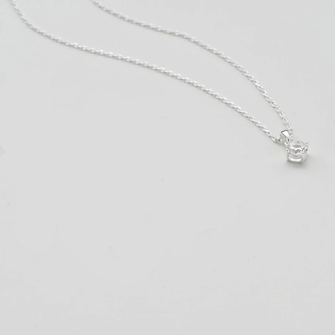 Philip Jones Silver Plated Solitaire Friendship Necklace