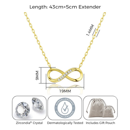 Philip Jones Gold Plated Infinity Pendant Necklace