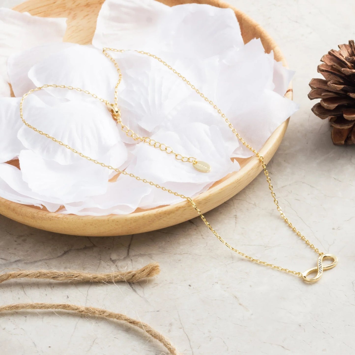 Philip Jones Gold Plated Infinity Pendant Necklace