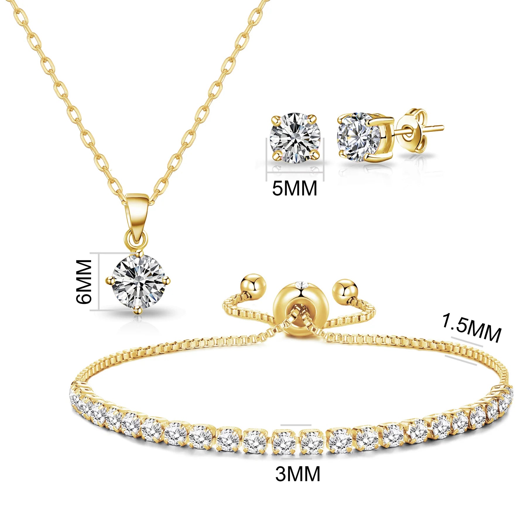 Philip Jones Gold Plated Solitaire Friendship Set