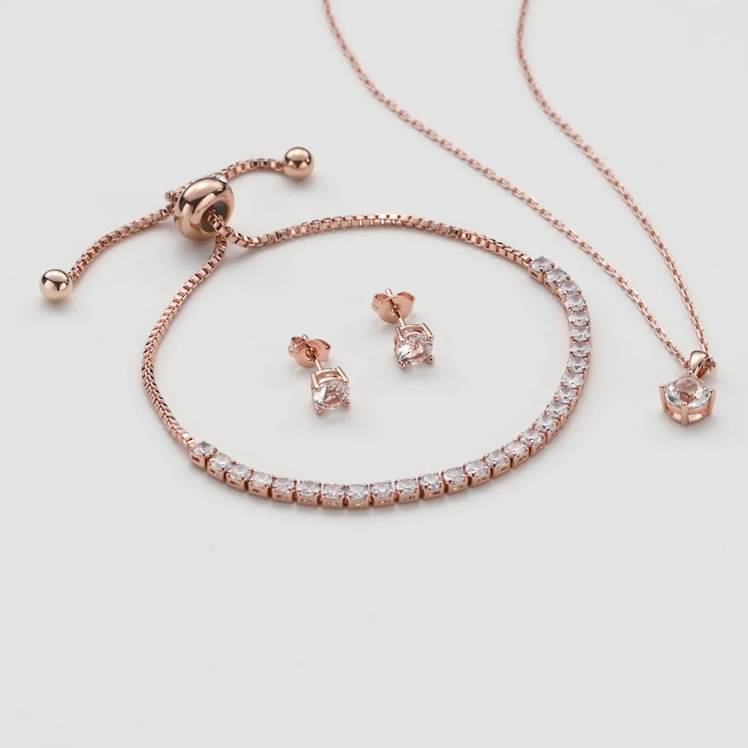 Philip Jones Rose Gold Plated Solitaire Friendship Set