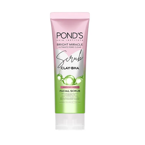 Ponds Bright Miracle Ultimate Pore Clear Clay-BHA Facial Scrub 100ml