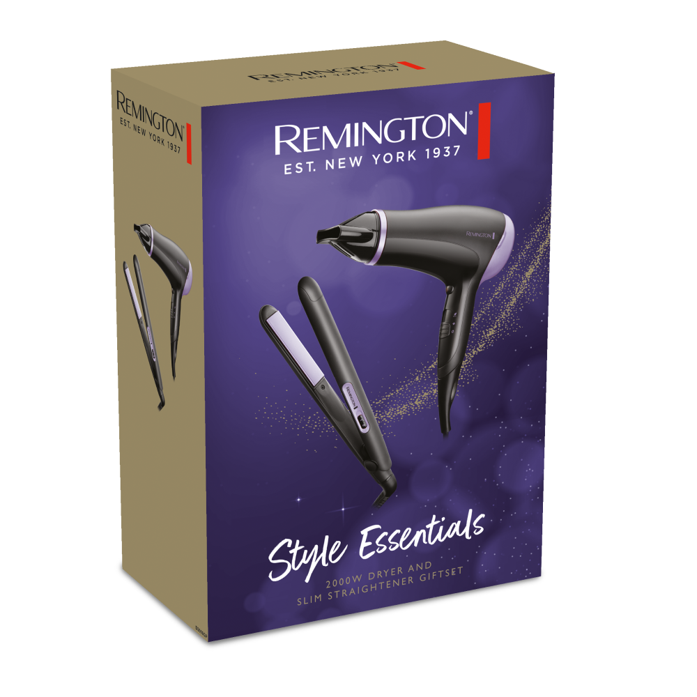 Remington Style Essentials Hair Dryer and Straighteners Gift Set (D3016GP)