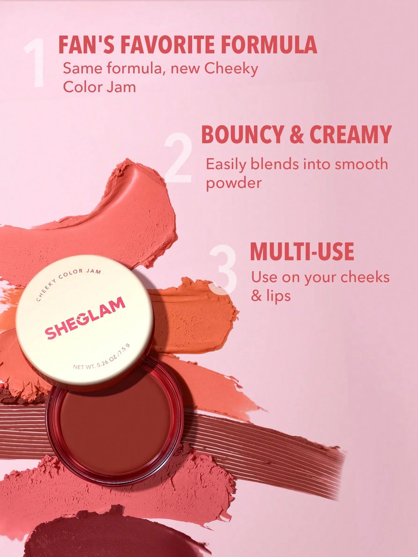 SHEGLAM Cheeky Color Jam- Carnation Dreams 7.5g