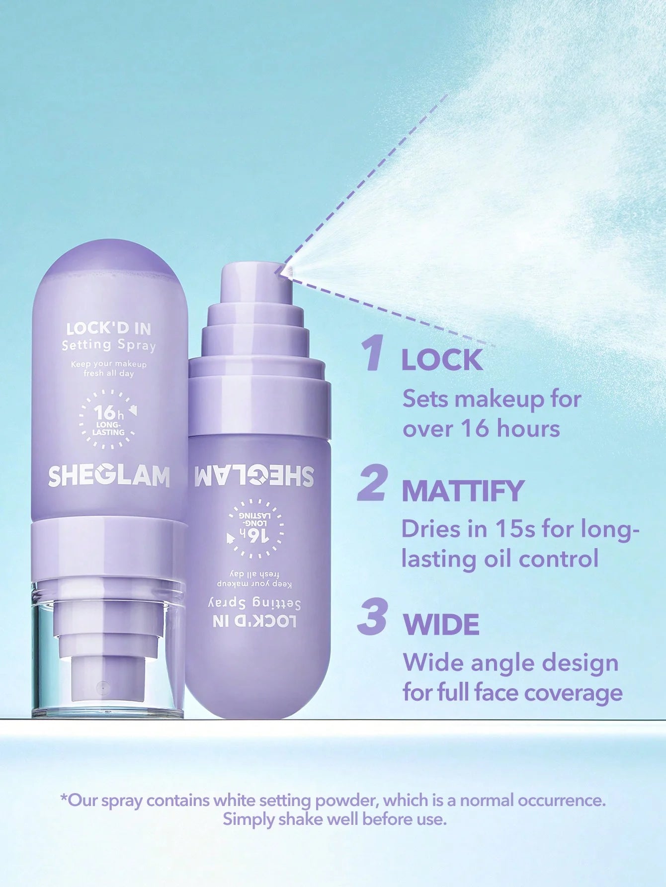 SHEGLAM Lock'd In Setting Spray- White