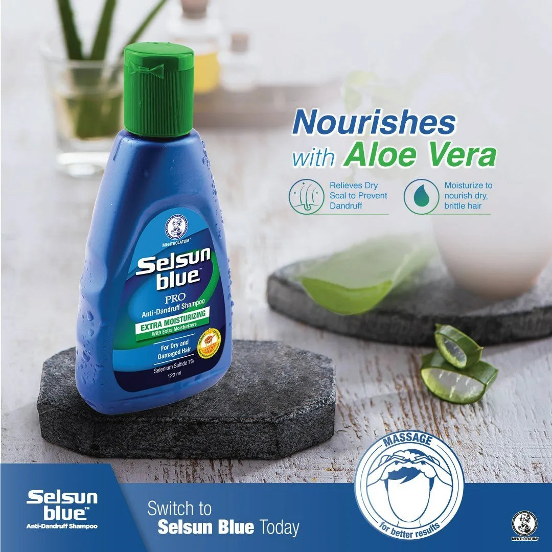 Selsun Blue Pro Extra Moisturizing Anti-Dandruff Shampoo  120ml