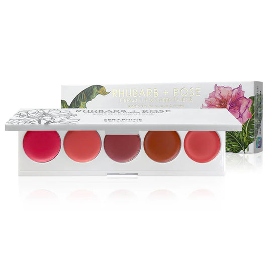 Seraphine Botanicals Rhubarb + Rose - Creamy Lip & Cheek Palette