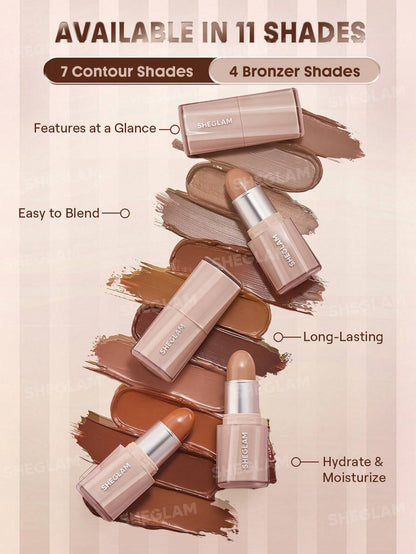 Sheglam Buttery Buff Contour & Bronzer Stick-Hazelnut Latte