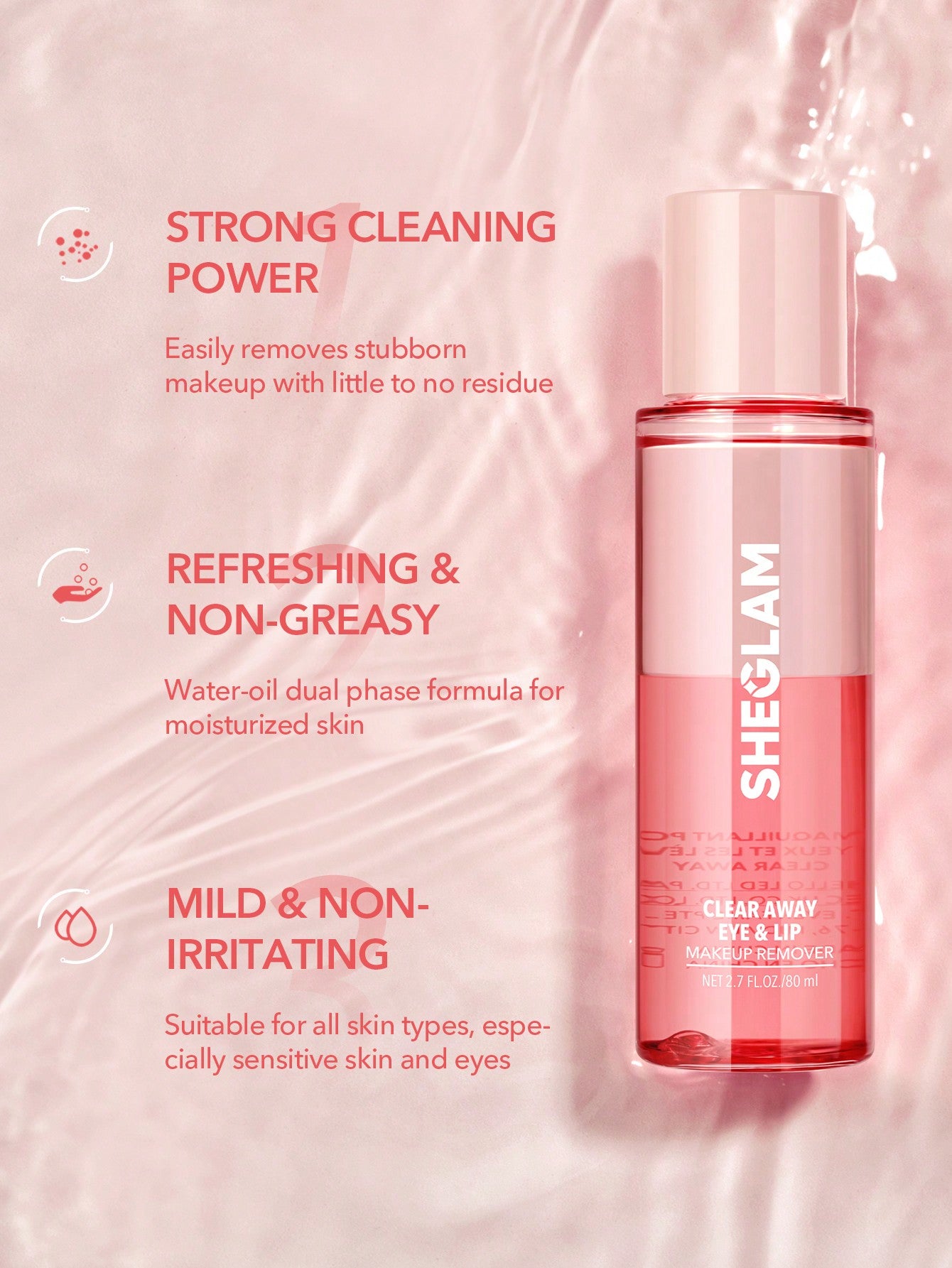 Sheglam Clear Away Eye & Lip Makeup Remover 80ml
