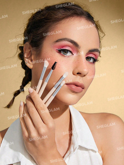 Sheglam Glam 101 Eye Essentials Brush Set- Dusty Pink