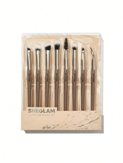 Sheglam Glam Fam Brush Set- Coffee Brown