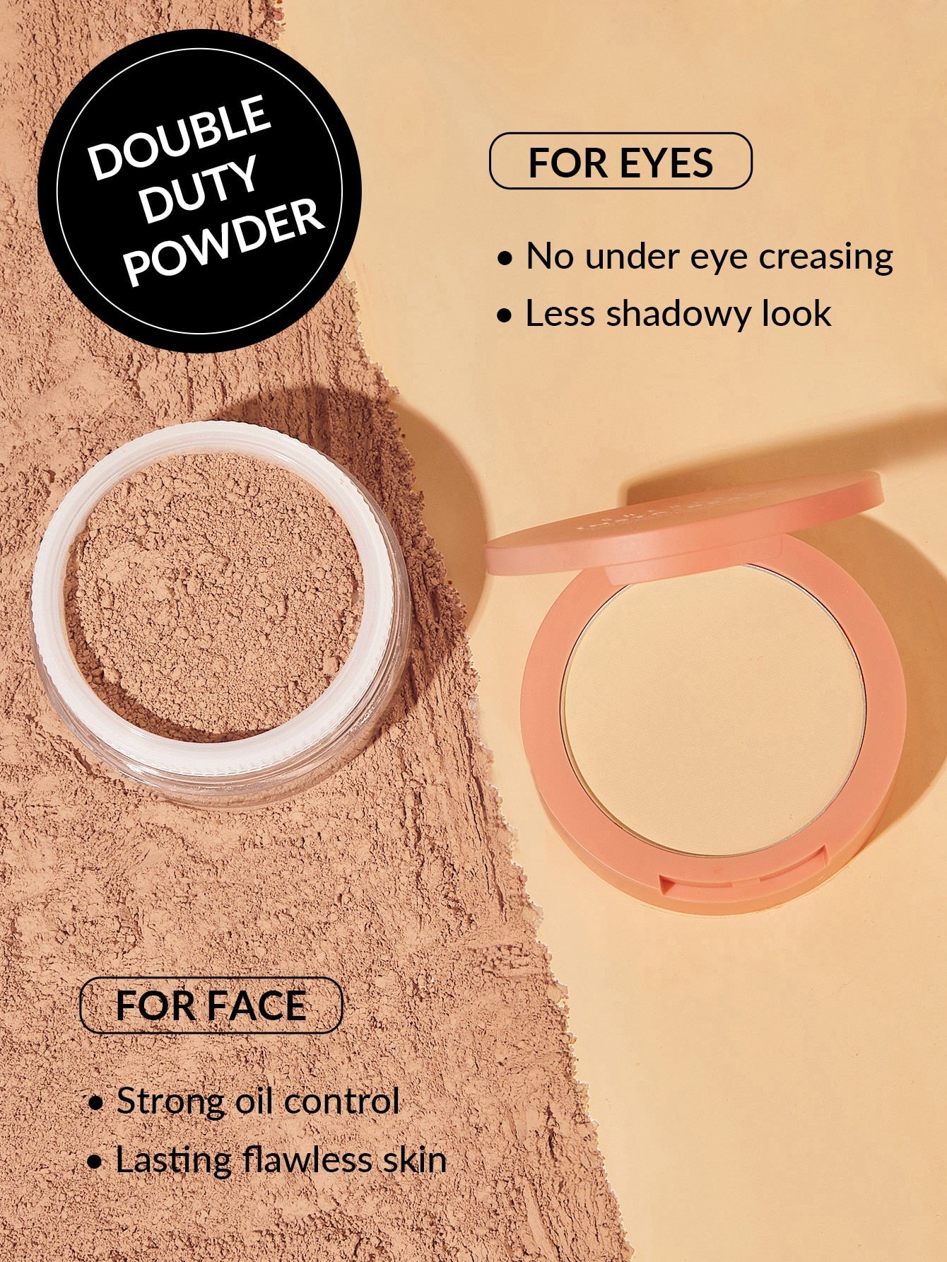 Sheglam Insta-ready Face & Under Eye Setting Powder Duo- Toasted Almond