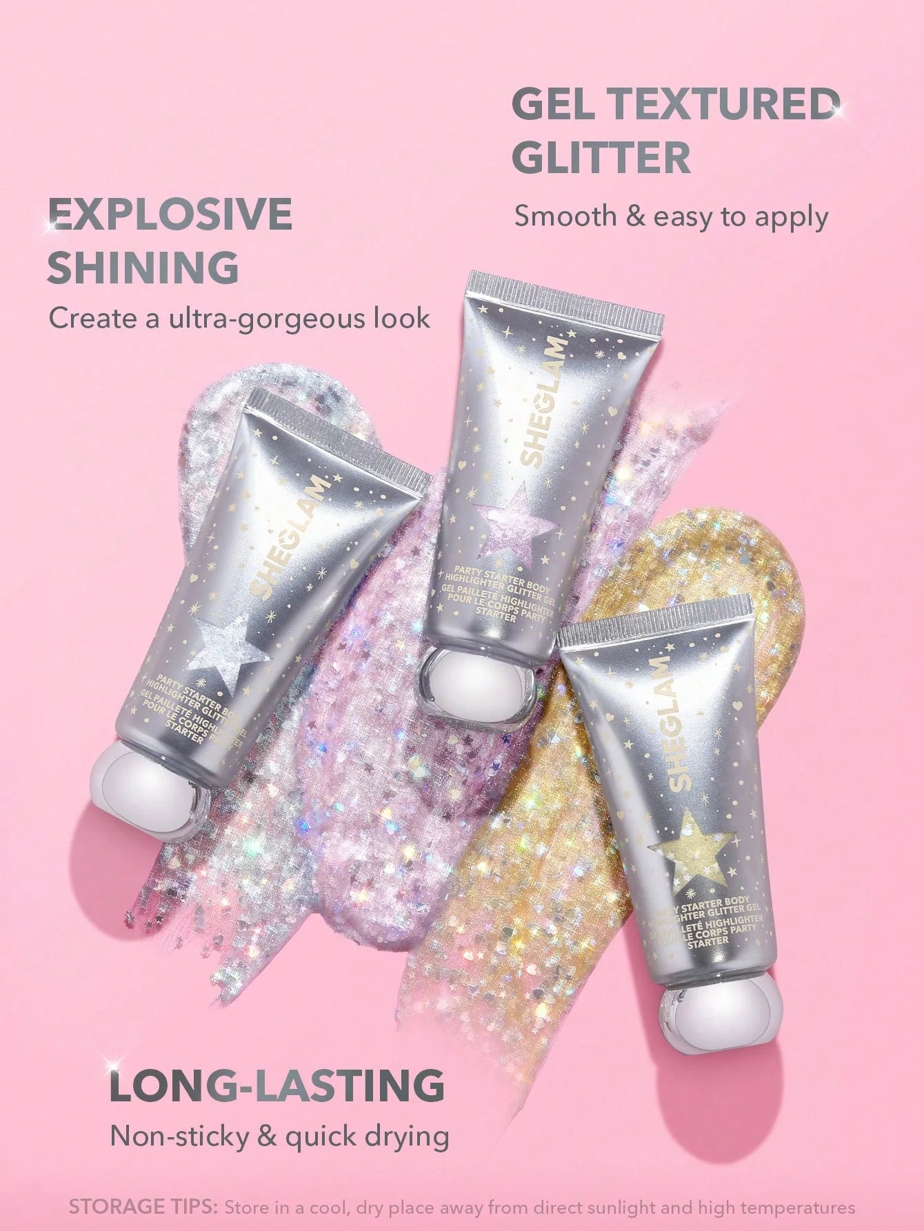 Sheglam Party Starter Body Highlighter Glitter Gel- Social Butterfly