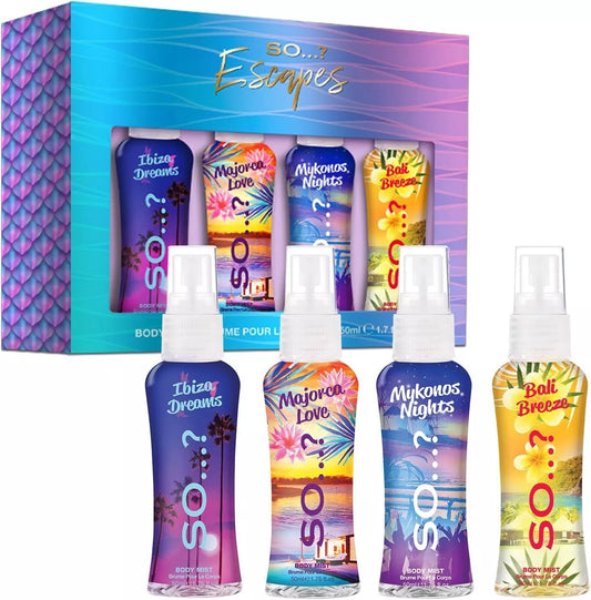 So...? Escapes Body Mist Gift Sets (4 X 50ml)