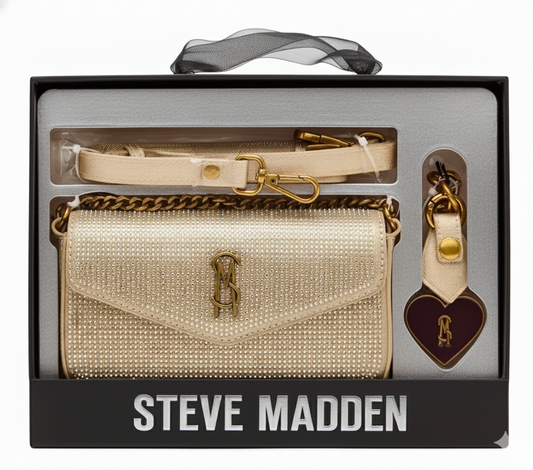 Steve Madden Bglitzyg Champagne Crossbody Bag Gift Set