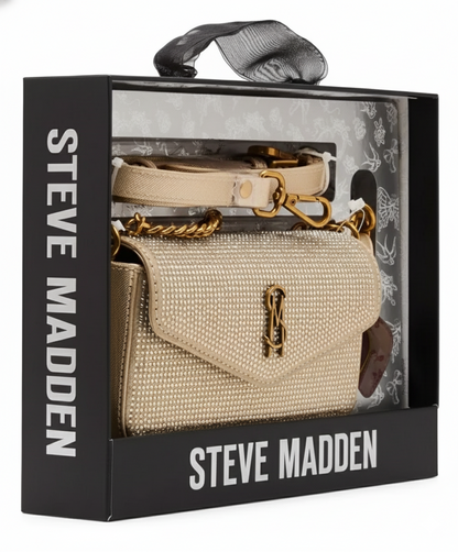 Steve Madden Bglitzyg Champagne Crossbody Bag Gift Set