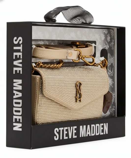 Steve Madden Bglitzyg Champagne Crossbody Bag Gift Set