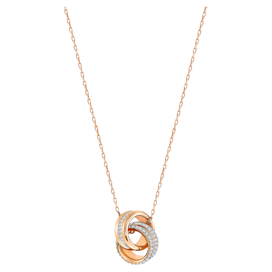 Swarovski Further Pendant Small, White, Rose Gold Plated