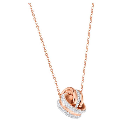 Swarovski Further Pendant Small, White, Rose Gold Plated