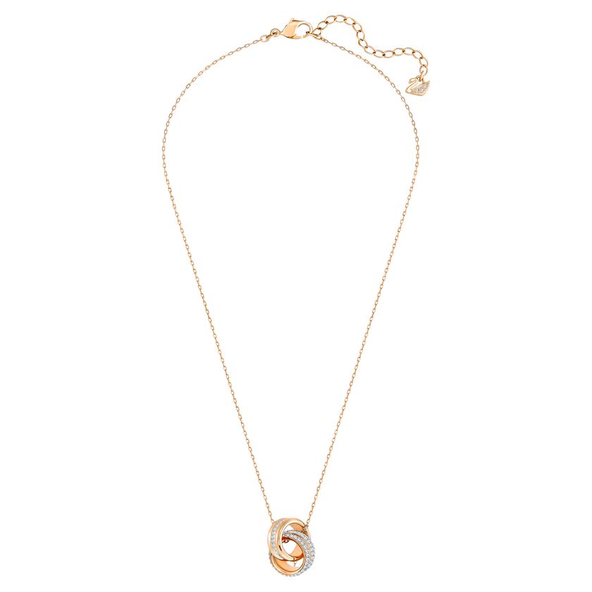 Swarovski Further Pendant Small, White, Rose Gold Plated