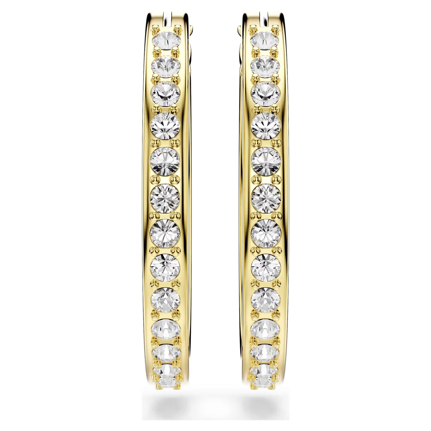 Swarovski Sommerset Hoop Earrings Small, White, Gold-tone Plated