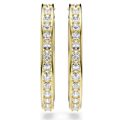 Swarovski Sommerset Hoop Earrings Small, White, Gold-tone Plated