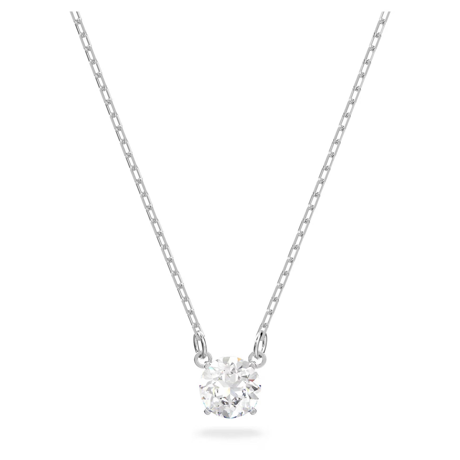 Swarovski Stilla Attract Necklace Round cut, White, Rhodium plated