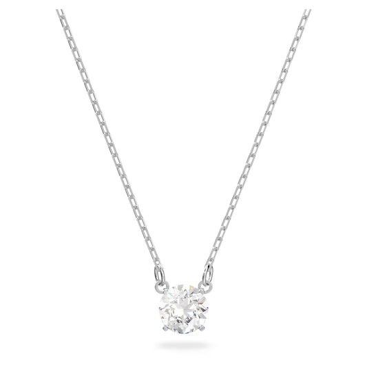 Swarovski Stilla Attract Necklace Round cut, White, Rhodium plated