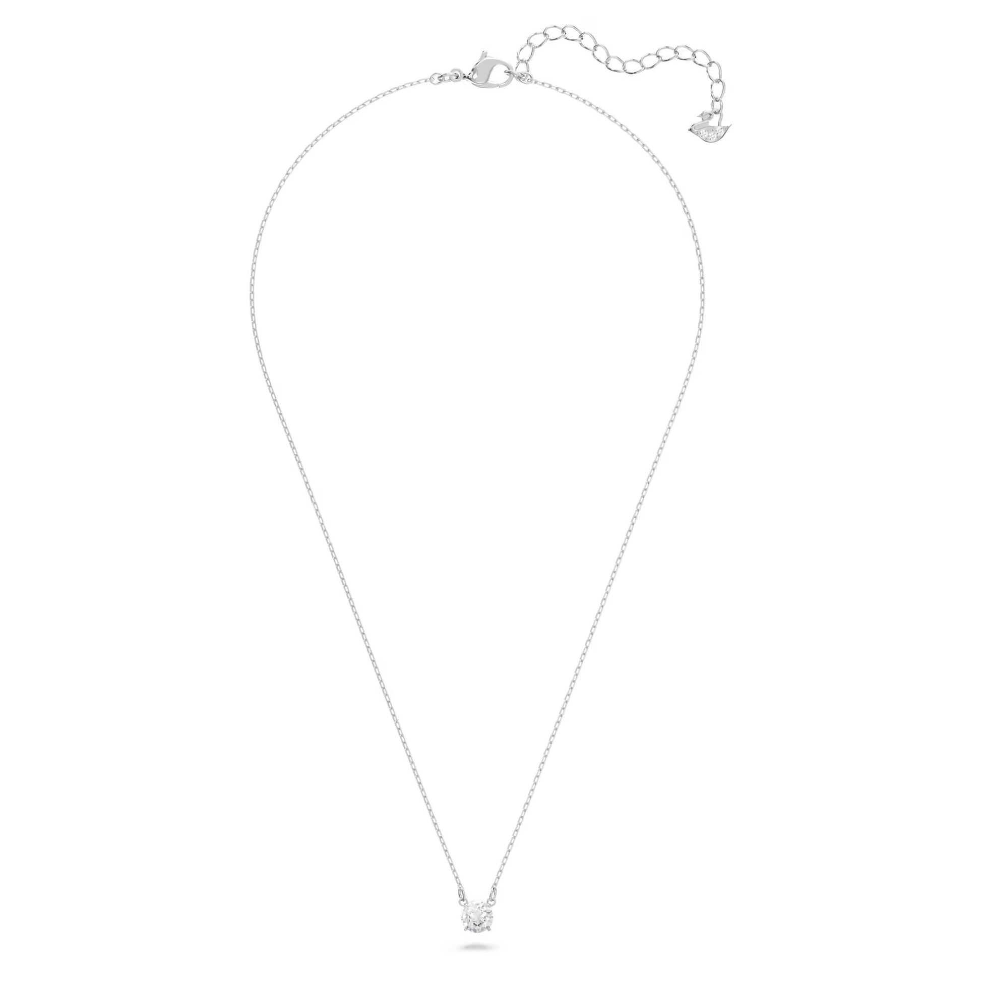 Swarovski Stilla Attract Necklace Round cut, White, Rhodium plated