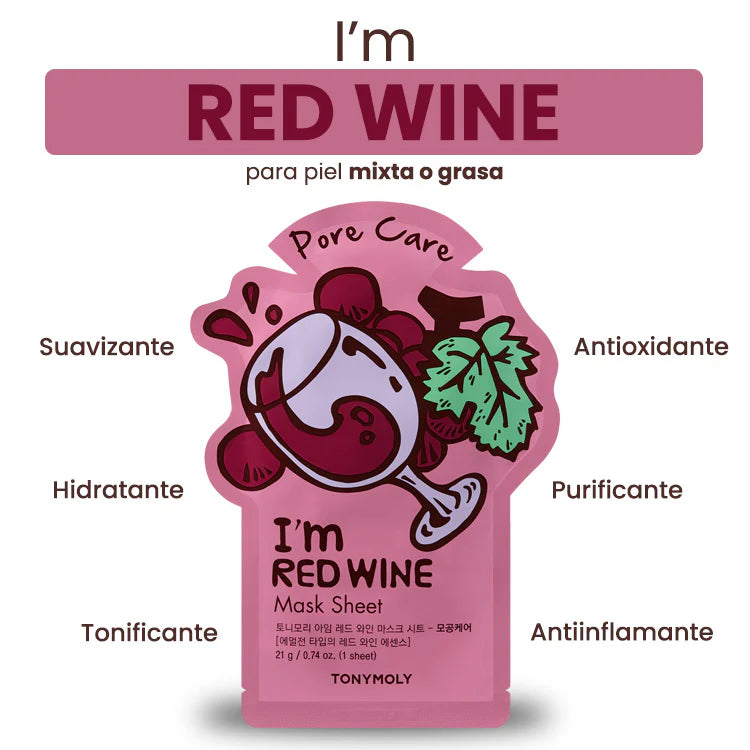 Tonymoly I'm Red Wine Pore Care Mask Sheet
