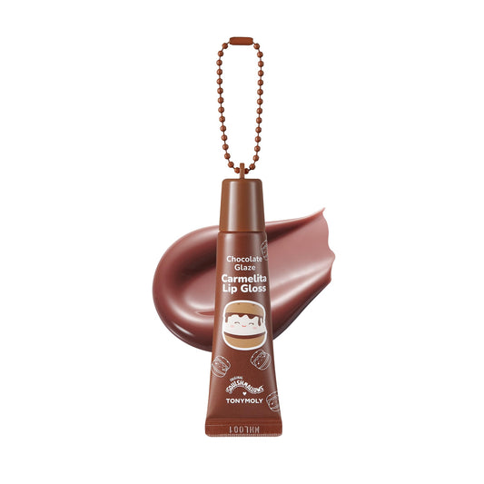Tonymoly Squishmallows Key Chain Lip Gloss- Carmelita Chocolate Glaze