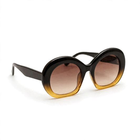 Vincci Chunky Gradient Frame Sunglasses- Black Amber