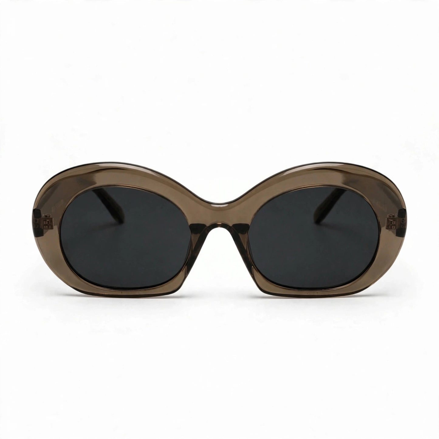 Vincci Chunky Oval Frame Sunglasses - Translucent Grey