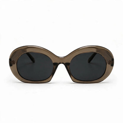 Vincci Chunky Oval Frame Sunglasses - Translucent Grey
