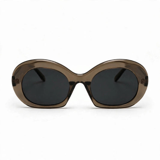 Vincci Chunky Oval Frame Sunglasses - Translucent Grey