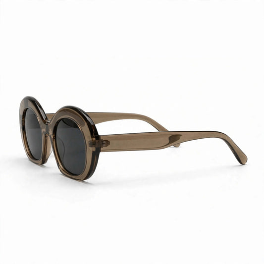 Vincci Chunky Oval Frame Sunglasses - Translucent Grey