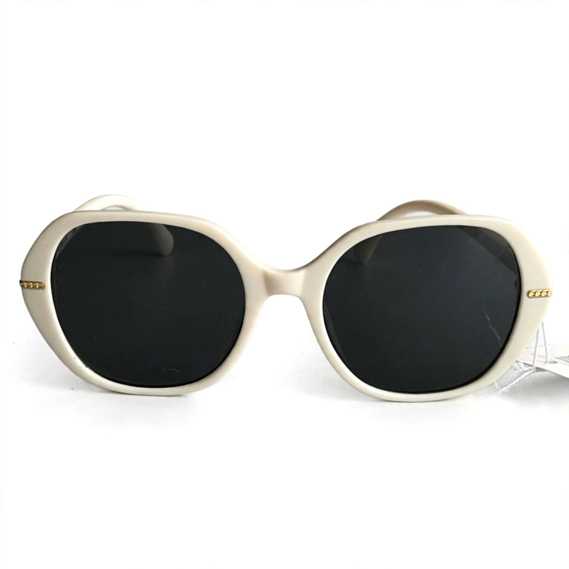 Vincci Elegant Oval Frame Sunglasses - Ivory White