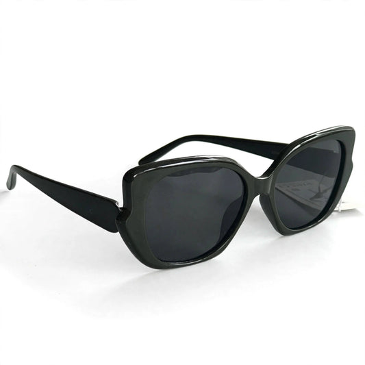 Vincci Geometric Oversized Frame Sunglasses- Black