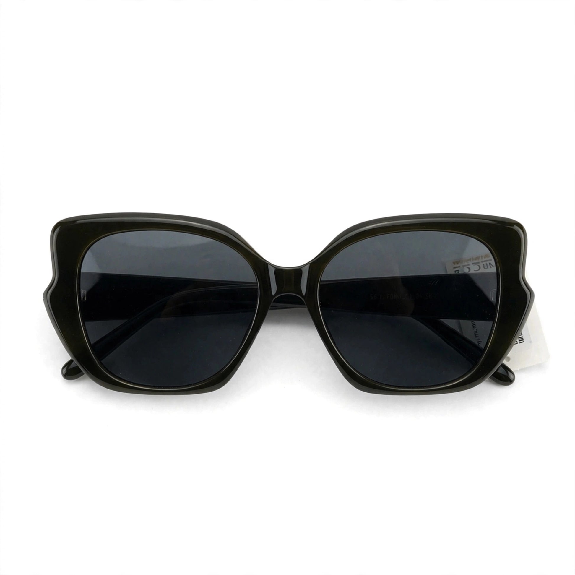 Vincci Geometric Oversized Frame Sunglasses- Dark Olive