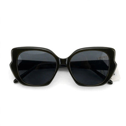 Vincci Geometric Oversized Frame Sunglasses- Dark Olive