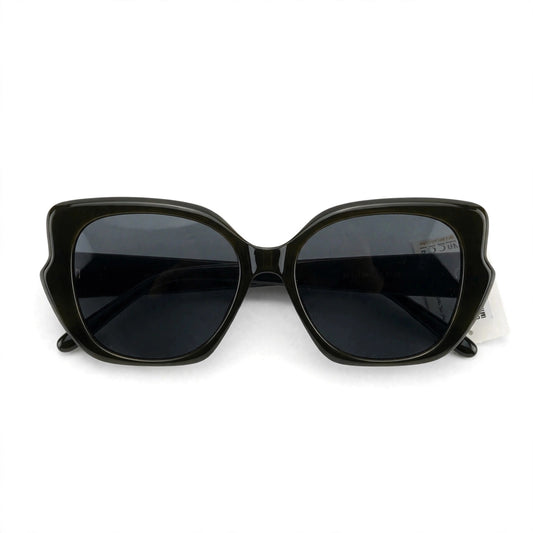 Vincci Geometric Oversized Frame Sunglasses- Dark Olive