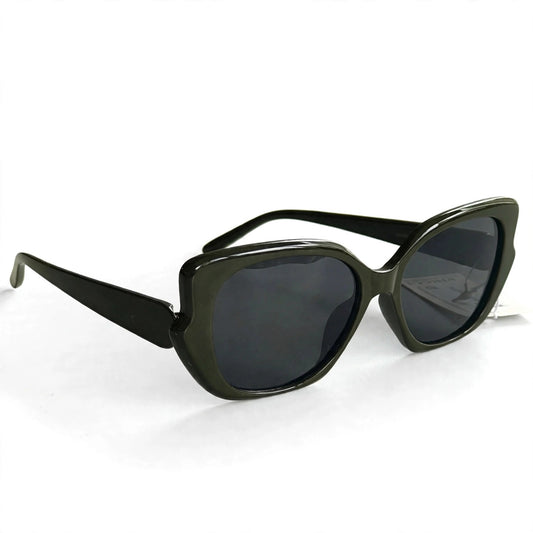 Vincci Geometric Oversized Frame Sunglasses- Dark Olive